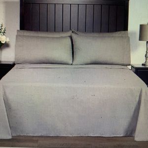 Charisma gray herringbone microfiber 6 pc king sheet set